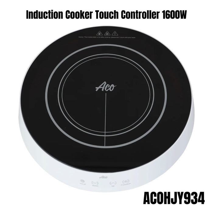 BUILDMATE x ACO Induction Cooker Touch Control 1600W | Single Burner Electric Stove with Timer & Overheat Protection