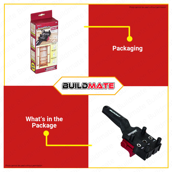 MILESCRAFT Jointmate 6mm, 8mm, 10mm Joint Mate #1369 | #1382 Handheld Dowel Jig for Corner, Edge, and Surface Joints with 3 Metal Bushing Sizes Self-Centering Pins •BUILDMATE•