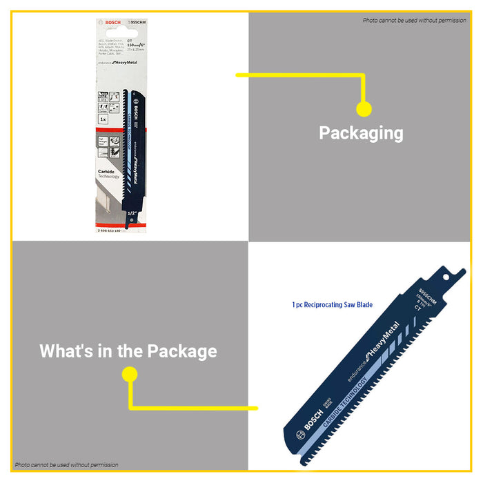 BUILDMATE Bosch S 955 CHM Reciprocating Saw Blade Endurance for Heavy Metal Cutting 2608653180 - BAX