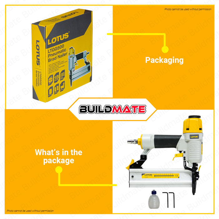 BUILDMATE Lotus Pneumatic Brad Nailer 10 - 50mm Nail Gun Nailer Gun Upholstery Election Furniture LTGG500 • LPT