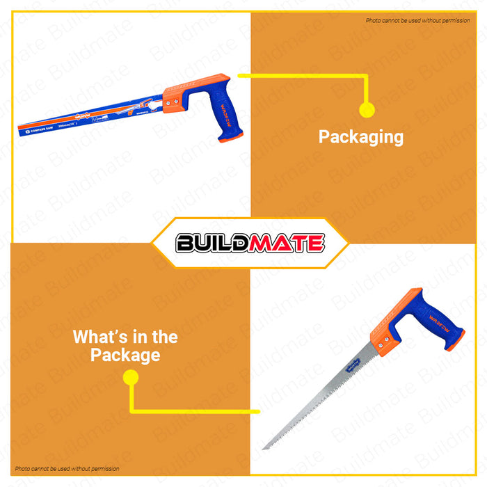 WADFOW Compass Saw Narrow For Wood 12" Inch 7TPI Hand Saw Keyhole Saw Wood Saw Precision Saws Perfect For Sawing, Trimming, Gardening, Pruning & Cutting Wood WHW6G12 •BUILDMATE• WHT