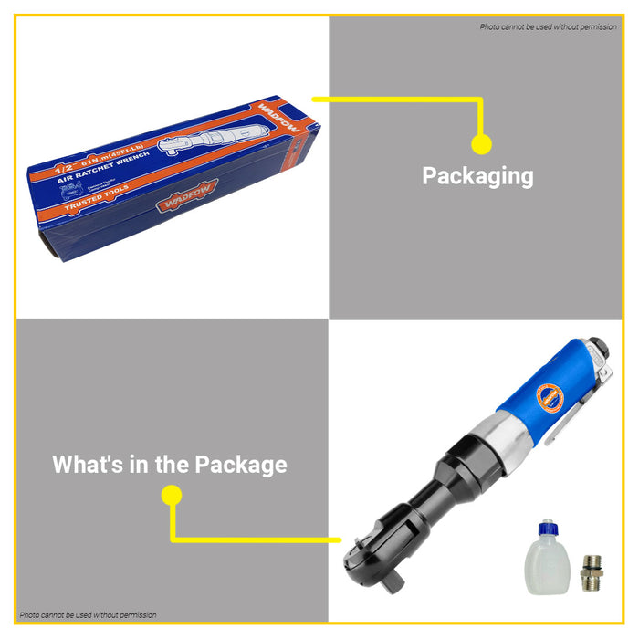 BUILDMATE Wadfow 1/2" Inch Air Ratchet Wrench Hand Tools 12.7mm Drive Air Wrenches WAT3512 - WPT