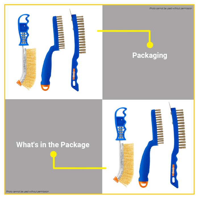 BUILDMATE Wadfow Steel Wire Brush 250MM - 290MM Metal Derusting Polishing Dirt Removal Cleaning Brush Tool SOLD PER PIECE WBH1101 / WBH1103 / WBH3611 - WHT