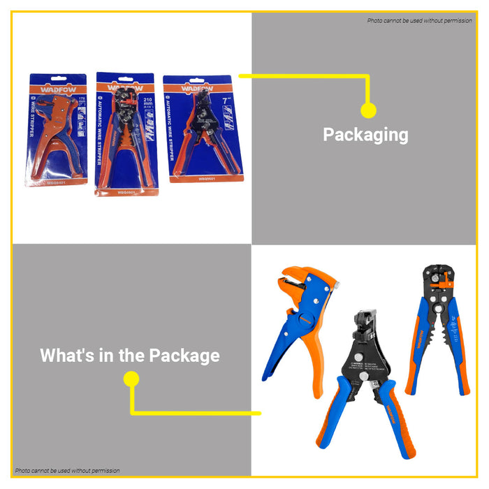 BUILDMATE Wadfow Wire Stripper 7" / 8-1/4" Cable Cutter Peeler Multi-function Crimper Wire Removal Stripping Tool WBQ4601 WBQ9601 WBQ8401 - WHT