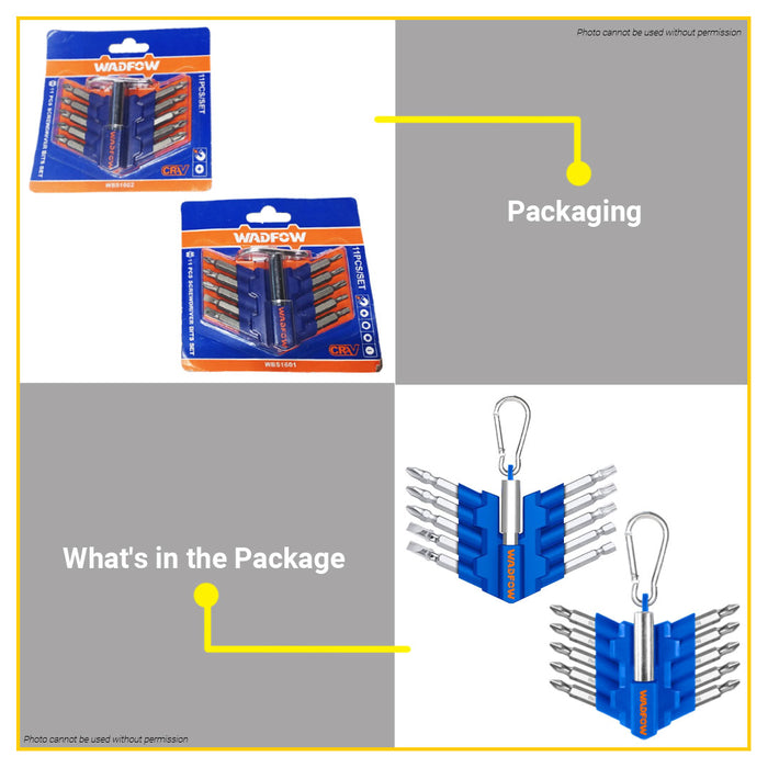 BUILDMATE Wadfow 11PCS/SET Screwdriver Bit Set 50mm Cr-V with Screwdriver Bit Holder SOLD PER SET WBS1601 / WBS1602 - WHT