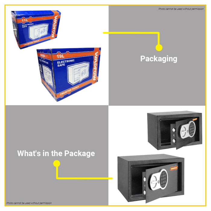 BUILDMATE Wadfow Wall Mounted Keypad Electronic Safe Box Personal Password Protected Security Lock Money Storage Cabinet Safe Vault with Mechanical Keys - WHT