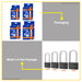 BUILDMATE Wadfow Iron Padlock 40MM - 75MM Long Shackle with 3pcs Iron Keys Anti-Theft Keyed High Security Pad Lock - WHT