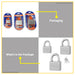 BUILDMATE Wadfow Square Type Vane Iron Padlock 40MM - 60MM SHORT Shackle Anti-Theft Keyed Wide Security Lock with Keys - WHT