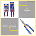 BUILDMATE Wadfow High Leverage Long Nose Pliers 6"- 8" Inch Hand Tool Plier SOLD PER PIECE WPL2716 / WPL2718 - WHT