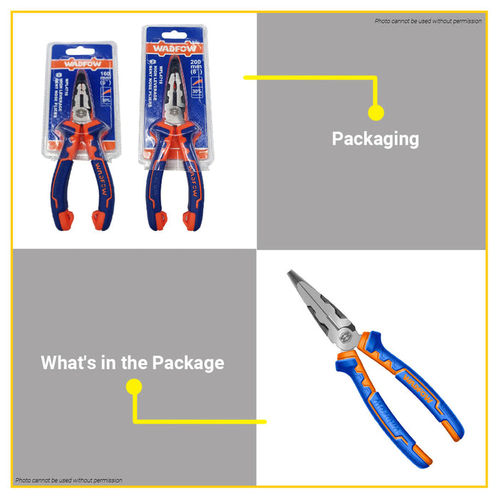 BUILDMATE Wadfow High Leverage Bent Nose Pliers 6" - 8" Inch Gripping and Bending Hand Tool Plier SOLD PER PIECE WPL4716 / WPL4718 - WHT