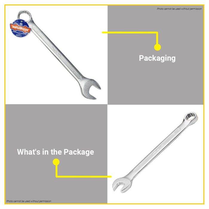 BUILDMATE Wadfow Combination Spanner 6mm-13mm Cr-V Double-Ended Box and Open End Ratchet Combination Wrench SOLD PER PIECE - WHT