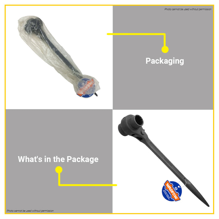 BUILDMATE Wadfow Double Socket Ratchet Wrench Black Finished Cr-V Socket with 12 Points SOLD PER PIECE - WHT