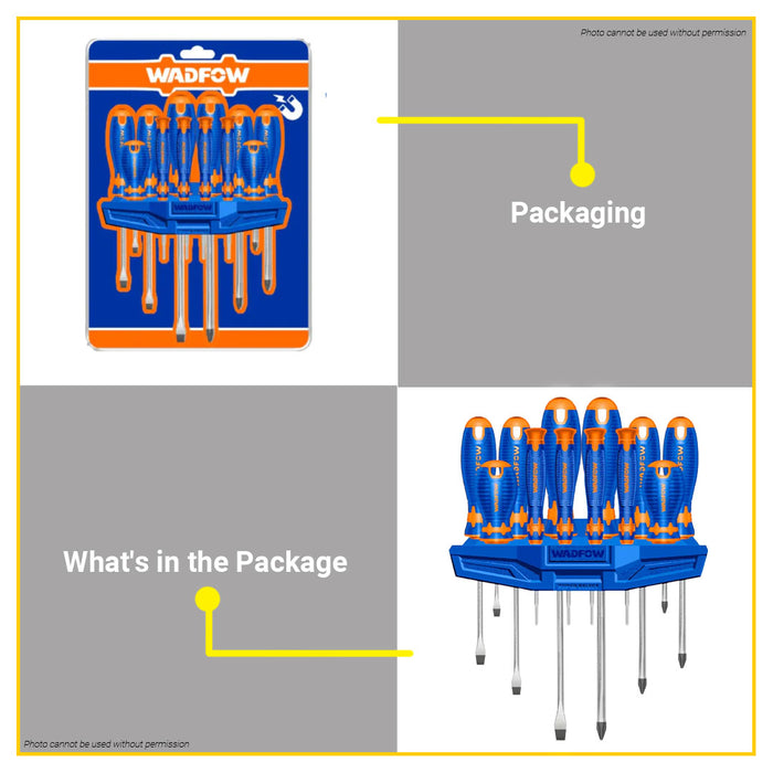 BUILDMATE Wadfow 16pcs Magnetic Screwdriver Set Flat, Philips & Precision Screw Driver Cr-V Hand tool Kit WSS1416 - WHT
