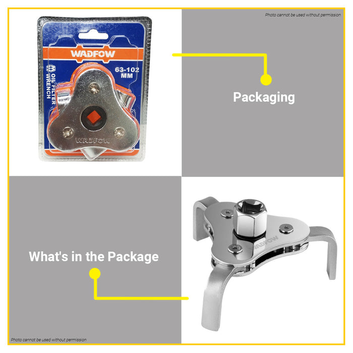 BUILDMATE Wadfow Three (3) JawS Oil Filter Wrench Car Repair Tools Adjustable Remover Tool WUL1401 - WHT