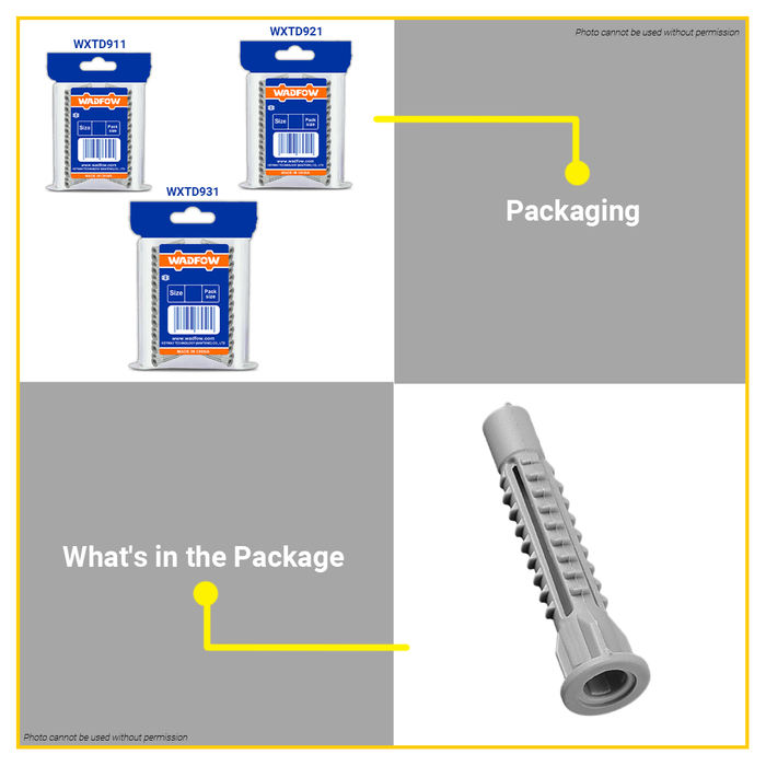 BUILDMATE Wadfow Universal Anchor PE Multi-Purpose Plastic Expansion Screw Concrete Fixing Anchor Wall Plug Gripper SOLD PER PACK - WHT