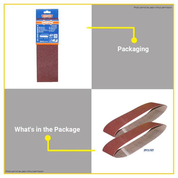 BUILDMATE Wadfow 2PCS/SET Sanding Sheet 100x610MM Grit P40-P80 Belt Sander Sheets Sandpaper For Polishing Wood SOLD PER SET - WHT