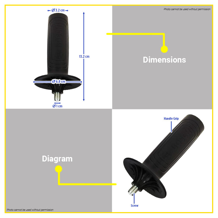 BUILDMATE Bosch Grinders Handle M10 Spare Parts 100mm Left and Right Handed Replacement Side Handle for Angle Grinder 1 602 025 024 - BAX