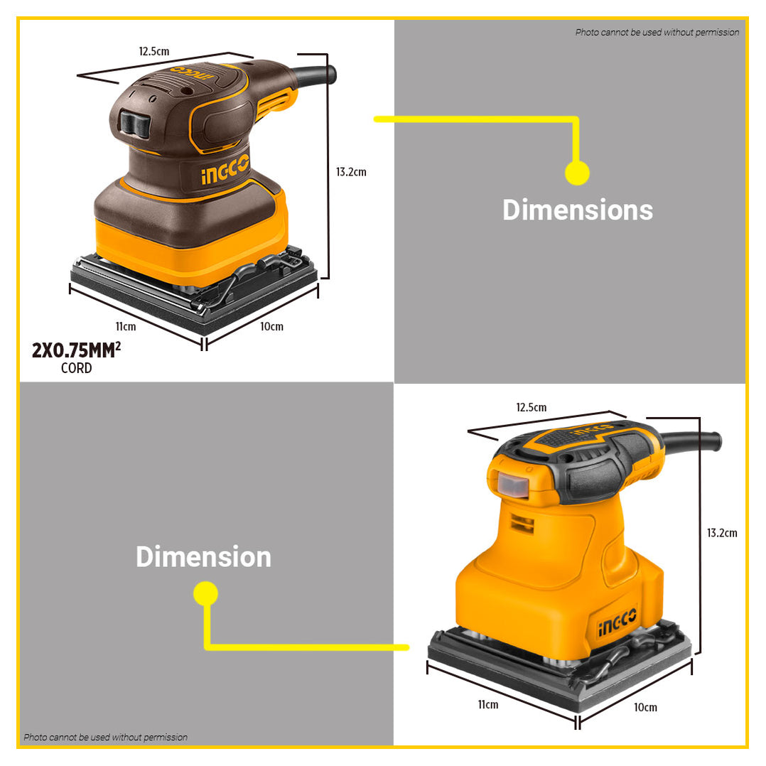 BUILDMATE Ingco Palm Sander 240W Finish Orbital Sheet Sander Power Too ...