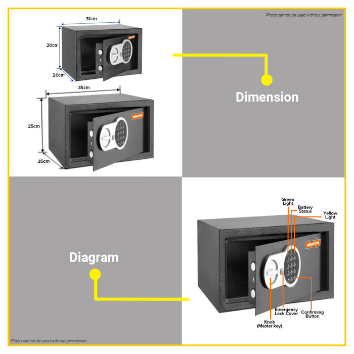 BUILDMATE Wadfow Wall Mounted Keypad Electronic Safe Box Personal Password Protected Security Lock Money Storage Cabinet Safe Vault with Mechanical Keys - WHT