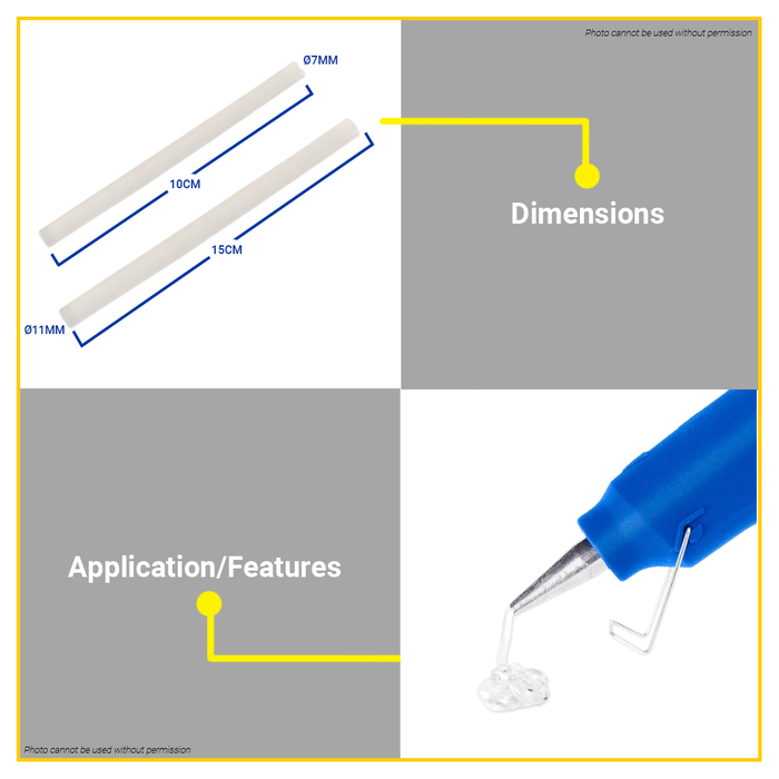 BUILDMATE Wadfow 1KG/BAG Glue Gun Stick 7x100mm / 11x150mm Hot Melt Adhesive Craft Refill Thermoplastic Glue Stick SOLD PER BAG WGJ3810 / WGJ5815 - WHT