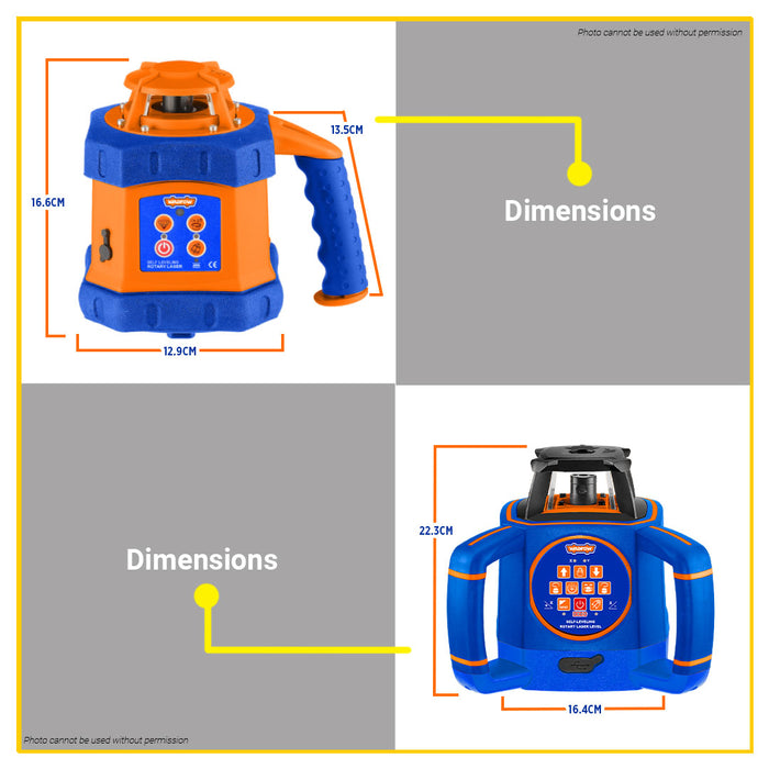 BUILDMATE Wadfow Self Leveling Rotary Laser Level 600M Red Laser Beam 360° High Precision Construction Line Laser Measuring Tool - WPT