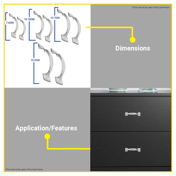 BUILDMATE Wadfow A-Type Door Handle 3" Inch - 6" Inch Curved Cabinet Drawer Pulls with Screws Chrome-Plated SOLD IN PAIR - WHT