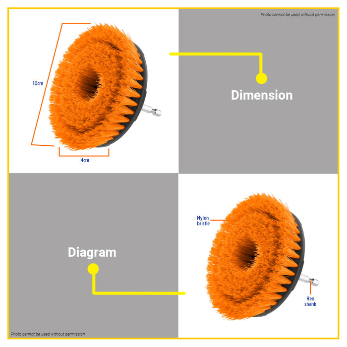 BUILDMATE Wadfow 4" Inch (100mm) Soft Bristle Brush Shank Cleaning Kit WNY1440 - WHT
