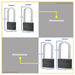 BUILDMATE Wadfow Iron Padlock 40MM - 75MM Long Shackle with 3pcs Iron Keys Anti-Theft Keyed High Security Pad Lock - WHT