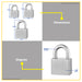 BUILDMATE Wadfow Square Type Vane Iron Padlock 40MM - 60MM SHORT Shackle Anti-Theft Keyed Wide Security Lock with Keys - WHT