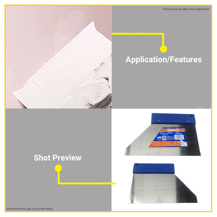 BUILDMATE Wadfow Wall Scraper With Plastic Handle For Removing Paint, Tiles, Flooring WPT4313 - WHT