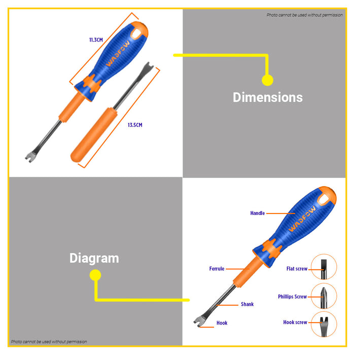 BUILDMATE Wadfow 10PCS/SET Interchangeable Screwdriver Set for Repair Hand Tool WSS1B10 - WHT