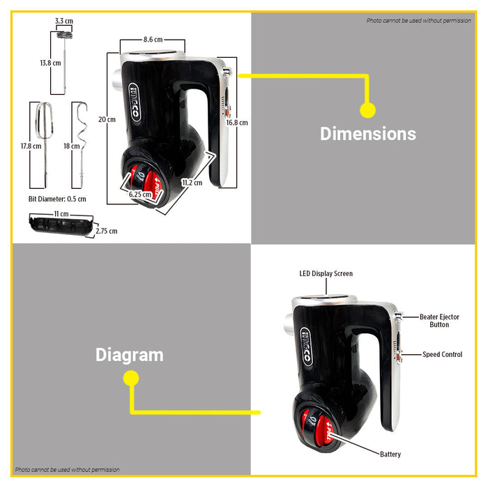 BUILDMATE Ingco 16V Combo Kit Set 2pcs / 3pcs Cordless Compact Drill Hand Blender Hand Mixer for Drilling & Mixing - ICPT