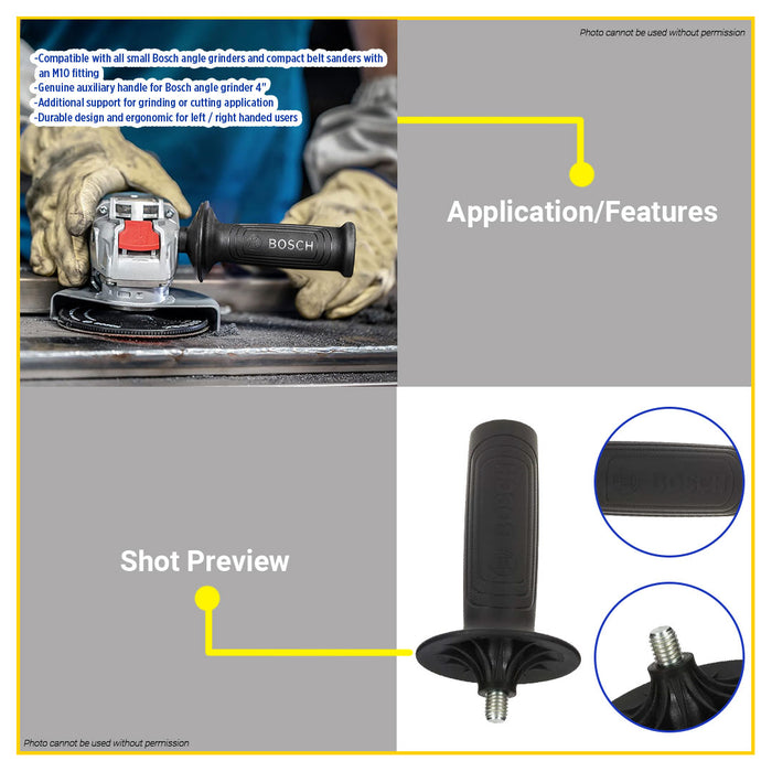 BUILDMATE Bosch Grinders Handle M10 Spare Parts 100mm Left and Right Handed Replacement Side Handle for Angle Grinder 1 602 025 024 - BAX