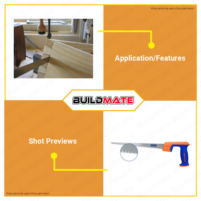 WADFOW Compass Saw Narrow For Wood 12" Inch 7TPI Hand Saw Keyhole Saw Wood Saw Precision Saws Perfect For Sawing, Trimming, Gardening, Pruning & Cutting Wood WHW6G12 •BUILDMATE• WHT