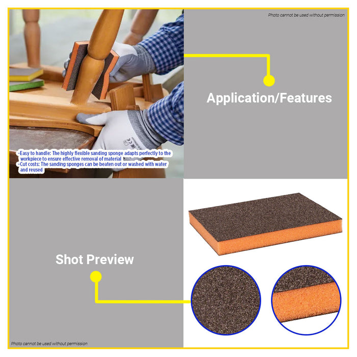 BUILDMATE Bosch 98x120x13mm S473 Contour Sanding Pad Combi Foam Abrasive Sponge FINE-SUPER FINE BAX