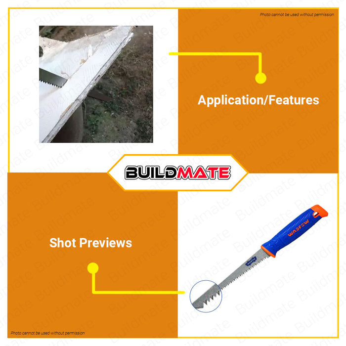 WADFOW Wall Board Saw 6" Inch Wallboard Saw Jab Saw Panel Saw Drywall Hand Saw Keyhole Saw Blade Sheetrock Tool Tree Saw Wood Cutter WHW3G06 •BUILDMATE• WHT