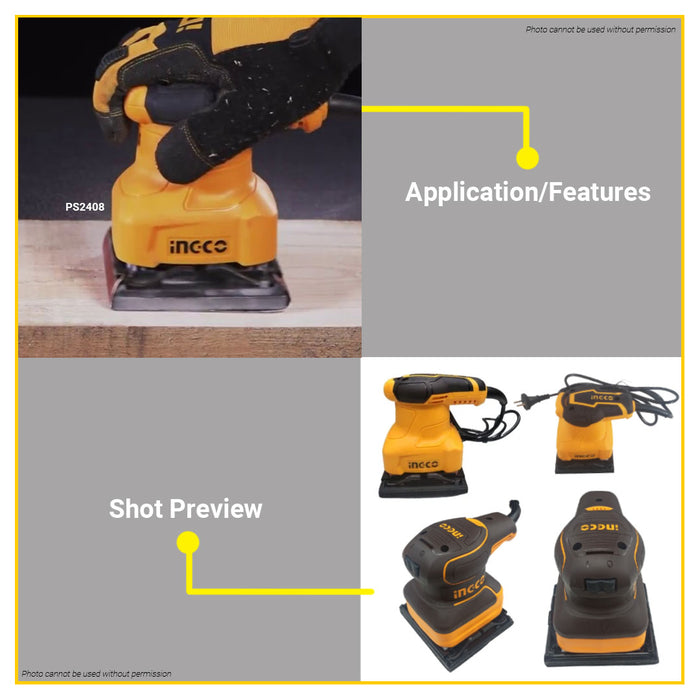 Ps2416 BUILDMATE Ingco Palm Sander 240W Finish Orbital Sheet Sander Power Too ...