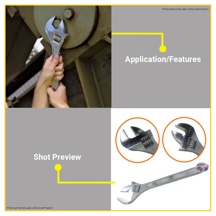 BUILDMATE Wadfow Adjustable Wrench 15" - 18" Inch Hand Repair Tool Heavy Duty Drop Forged Steel WHT