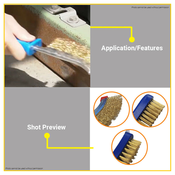 BUILDMATE Wadfow Steel Wire Brush 250MM - 290MM Metal Derusting Polishing Dirt Removal Cleaning Brush Tool SOLD PER PIECE WBH1101 / WBH1103 / WBH3611 - WHT