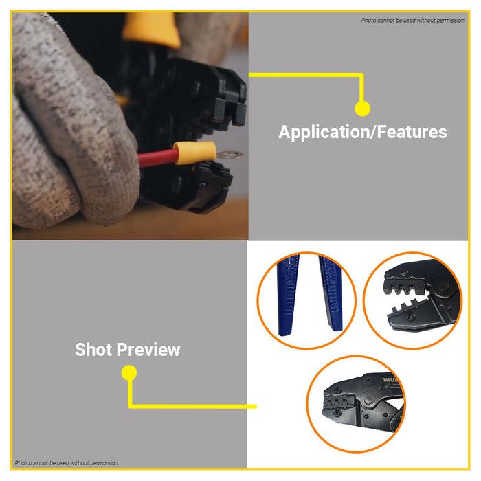 BUILDMATE Wadfow 9" Inch Ratchet Crimping Plier 0.5-6MM² | 1.5-6MM² Ratchet Terminal Crimper Wire Crimp Tool SOLD PER PIECE - WHT