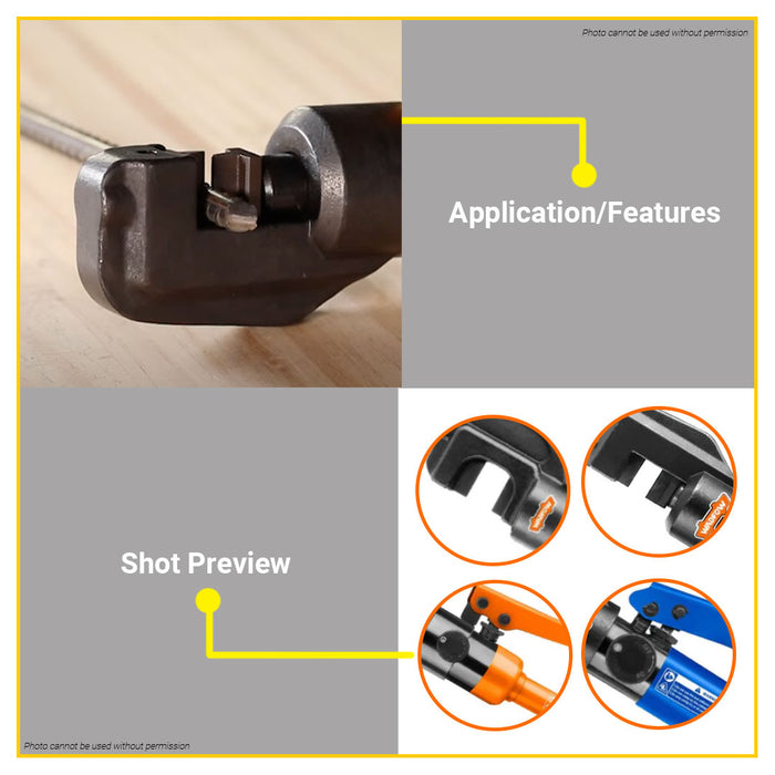BUILDMATE Wadfow Hydraulic Steel Cutter 4-12mm / 4-22mm Hydraulic Tool Cutting Steel Bar Manual Plier WCR1D12 WCR1D22 - WHT