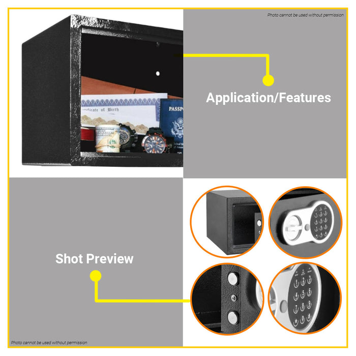 BUILDMATE Wadfow Wall Mounted Keypad Electronic Safe Box Personal Password Protected Security Lock Money Storage Cabinet Safe Vault with Mechanical Keys - WHT