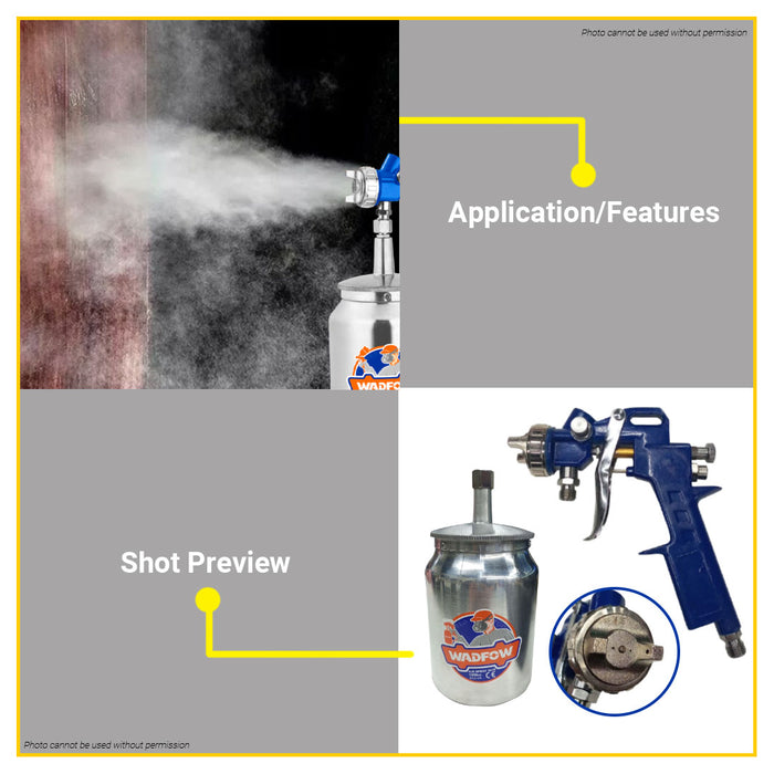 BUILDMATE Wadfow Air Spray Gun 1000cc Air Paint Sprayer Compressor Pneumatic Car Spray Painting Tool WGA1561 / WGA1510 - WHT