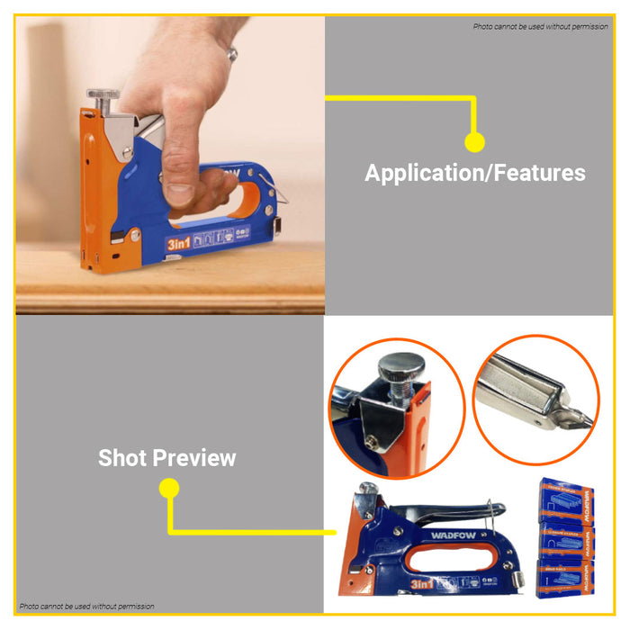 BUILDMATE Wadfow 3IN1 Staple Gun Tacker Set 4-14MM w/ Staple Remover W ...