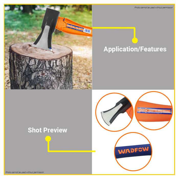 BUILDMATE Wadfow Aircraft Axe 1000g- 2000g Hatchet Log Cutter Fiberglass Handle Wood Cutter For Splitting and Kindling Cutting Hand Tool SOLD PER PIECE - WHT