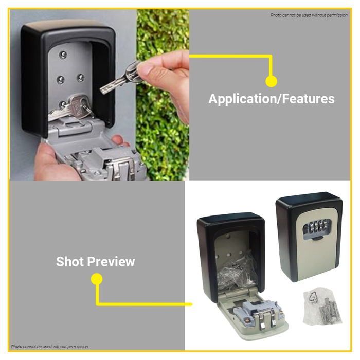 BUILDMATE Wadfow 4 Digit Combination Key Safe Box 120x85x40mm Wall Mounted Outdoor Key Secure Cabinet Storage Lock Box WKFB1119 - WHT