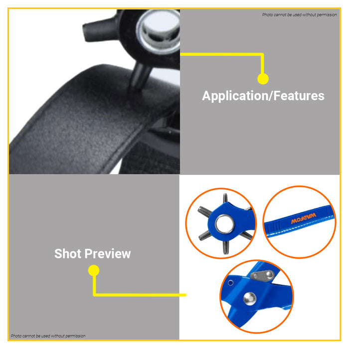 BUILDMATE Wadfow Hole Puncher Revolving Leather Strap Watch Band Belt Punch Multi-Size Handheld Leather Punching Tool SOLD PER PIECE - WHT