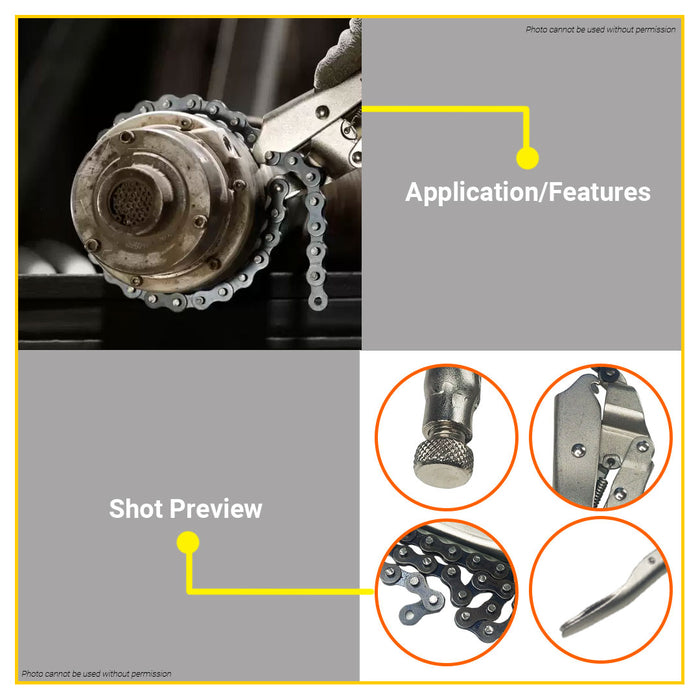 BUILDMATE Wadfow Chain Clamp Locking Plier 10" Inch Carbon Steel Oil Filter Grip Wrench Hand Tools WLP5510 - WHT