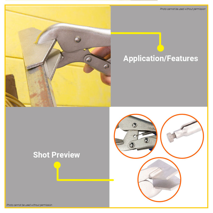 BUILDMATE Wadfow Flat Jaw Locking Plier 10" Inch Carbon Steel Vise Grip Clamp Pliers Hand Tools WLP7210 - WHT