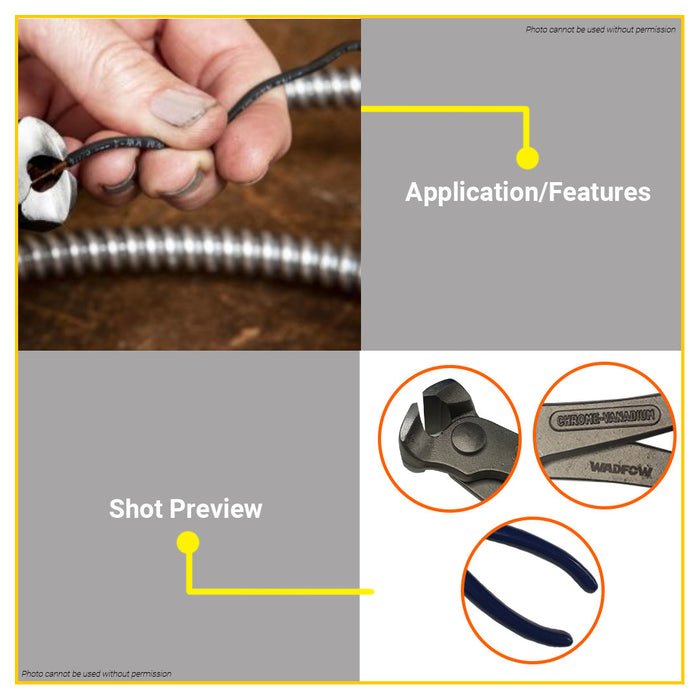 BUILDMATE Wadfow End Cutting Pliers 160mm Wire Nipper Plier for Construction & DIY Projects WPL7906 / WPL8C06 - WHT